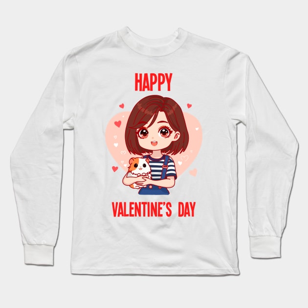 happy valentines day Long Sleeve T-Shirt by StickerMainia